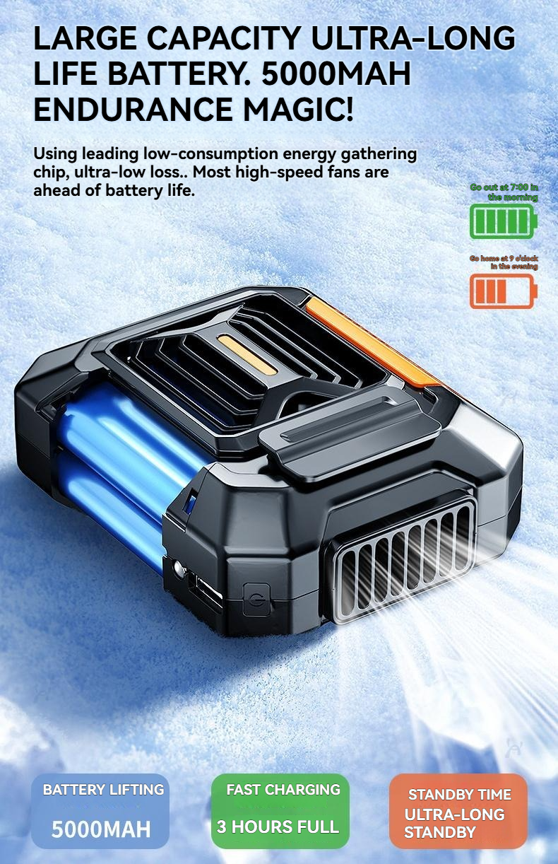 3-in-1 Portable Fan with Built-In Power Bank