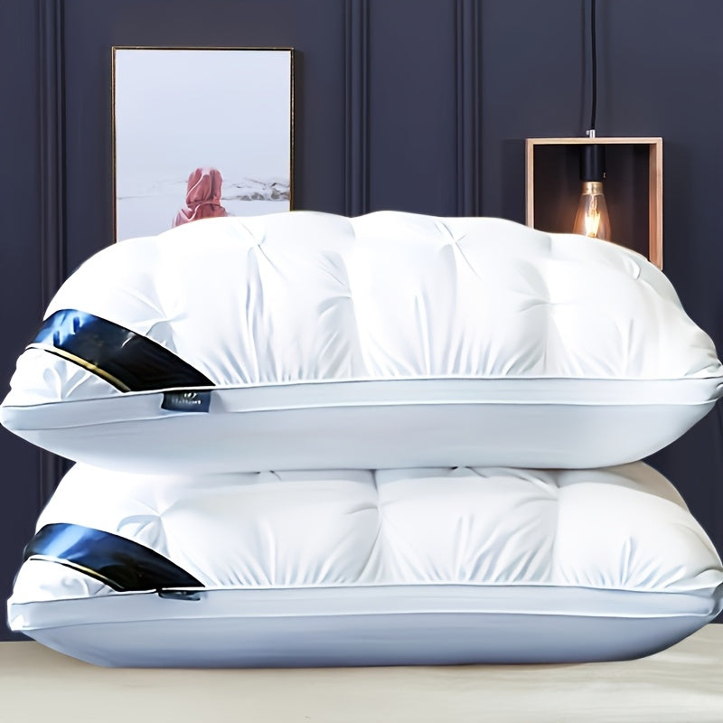 5Star Hotel Quality Pillow 190x290 inch Deep Sleep Neck Support NonCollapse High Pillow Core for All Seasons Hypoallergenic Polyester Cover Machine Washable Suitable for Family Bedrooms and RV Bedrooms RV Bedding