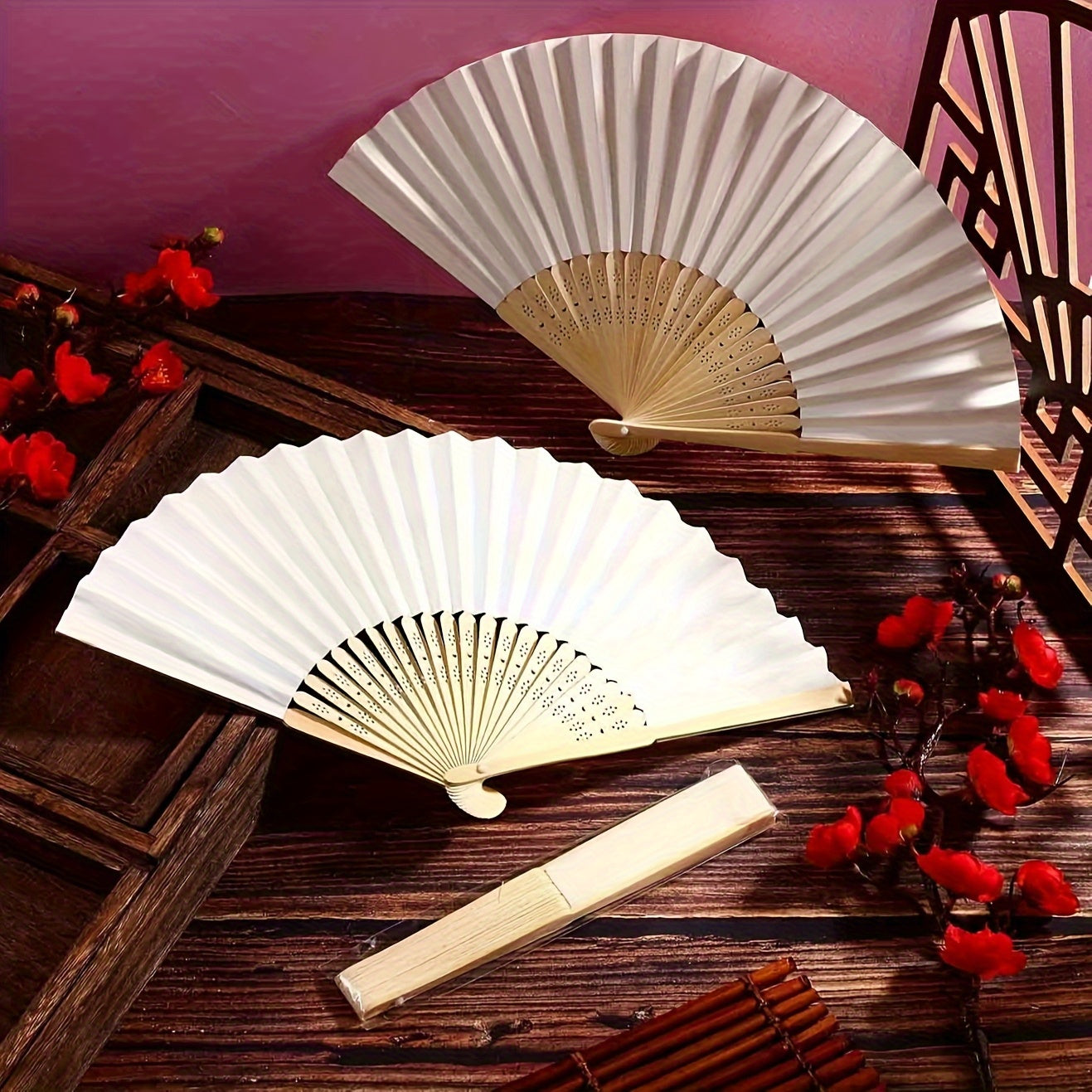 Juego de 6090 piezas de ventiladores plegables porttiles regalos de boda ventiladores DIY decoraciones de ducha de novia regalos de fiesta