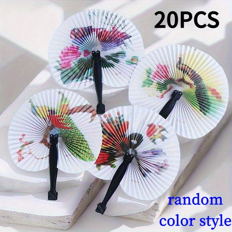 20 piezas de abanicos plegables de mano estilo chino abanicos de papel modernos con diseos decorativos accesorios de verano regalos creativos de cumpleaos accesorios de fotografa