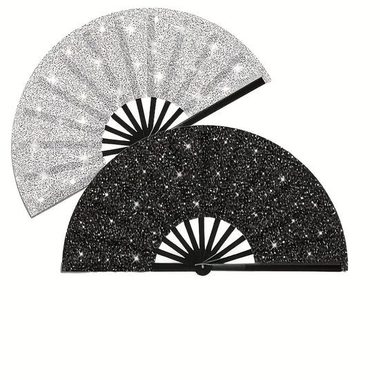 Abanicos de Mano Brillantes para Damas Abanicos Fantsticos y Coloridos con Purpurina Ideales para fiestas a gran escala perfectos para actuaciones temticas de cumpleaos y como regalos para bailes festivos Un excelente detalle para amigos
