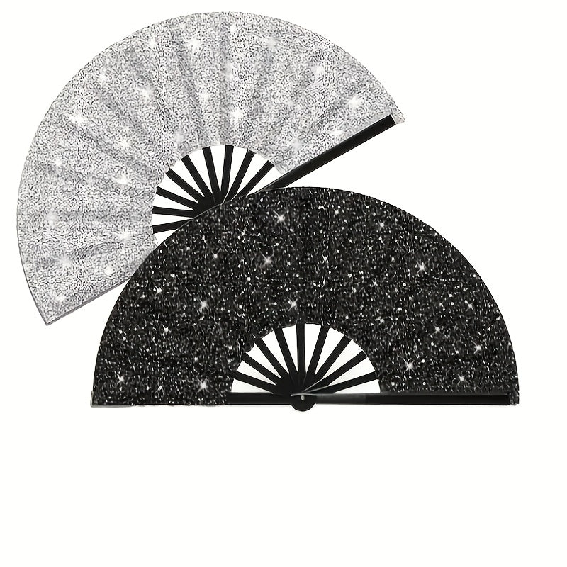 Abanicos de Mano Brillantes para Damas Abanicos Fantsticos y Coloridos con Purpurina Ideales para fiestas a gran escala perfectos para actuaciones temticas de cumpleaos y como regalos para bailes festivos Un excelente detalle para amigos