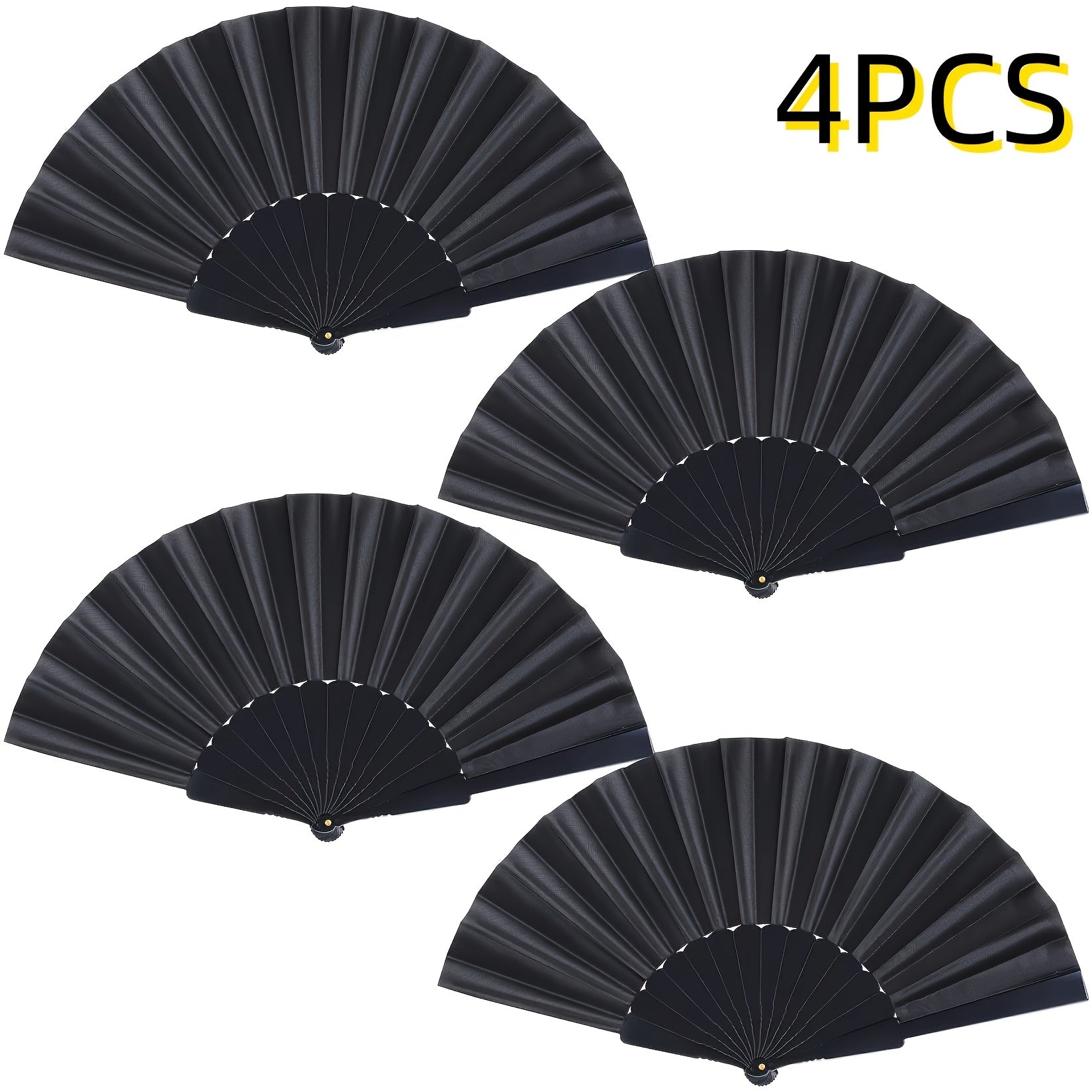 Conjunto de 4 Abanicos Plegables Elegantes al Estilo Chino Abanicos de Arte Textil Oriental para Danza Fiesta Bricolaje Decoracin de Pared en Casa Abanicos Manuales